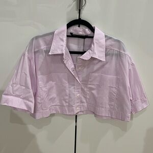 ZARA cropped striped button down. NWT. Size XS